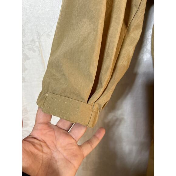 Vintage Lands End Track Suit Tan Jacket Windbreaker Medium Pants Large Nylon - Picture 2 of 16
